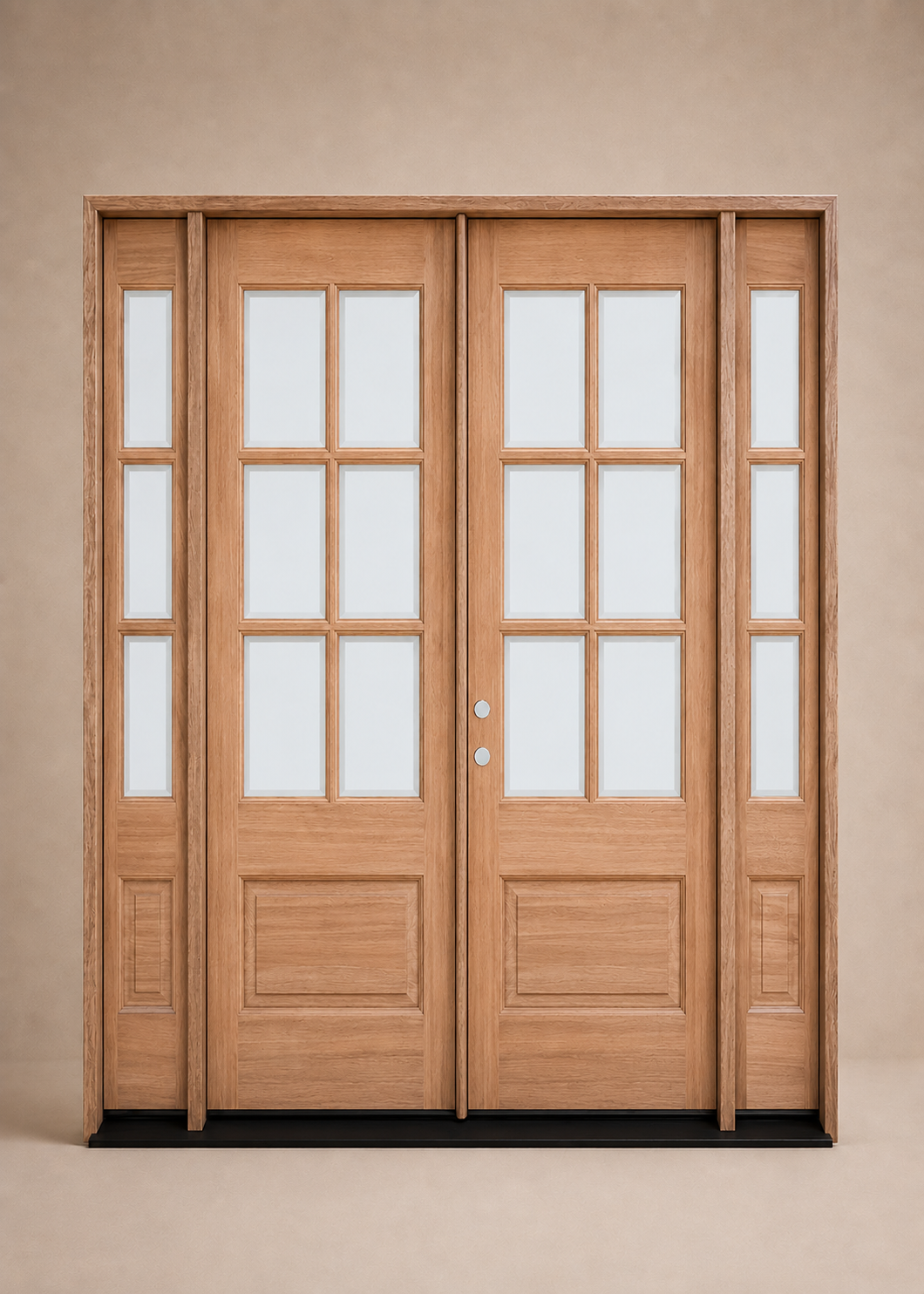 Unfinished Mahogany Wood Door - with Sidelites TDL Glass 7'0"-8'4" Wide (6'8" & 8'0")