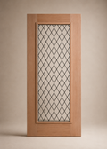 Unfinished Mahogany Wood Door - Single Door Beveled Glass 3'0" Wide (6'8")