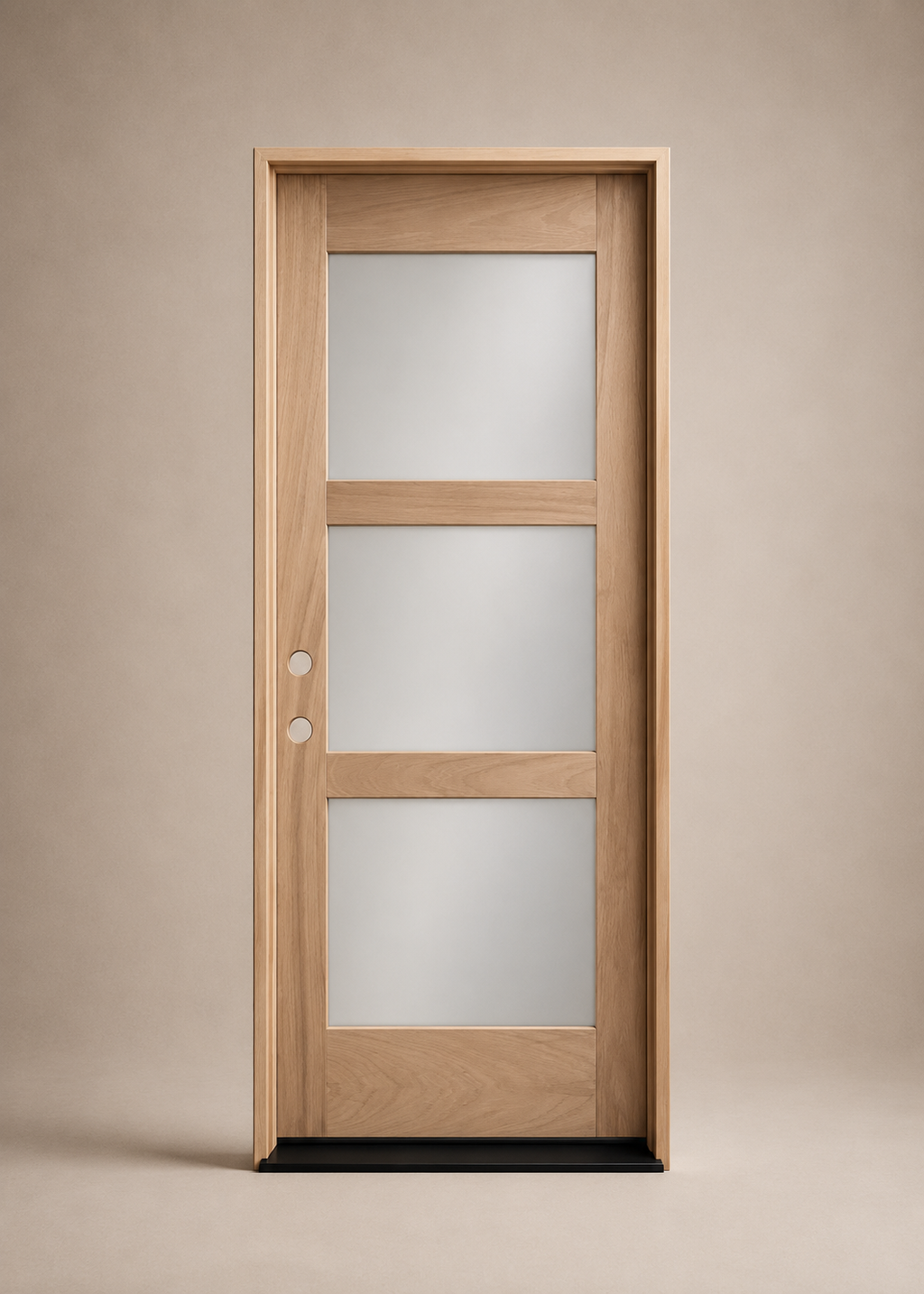 Unfinished Mahogany Wood Door - Single Door TDL Glass 3'0" Wide (6'8" & 8'0")