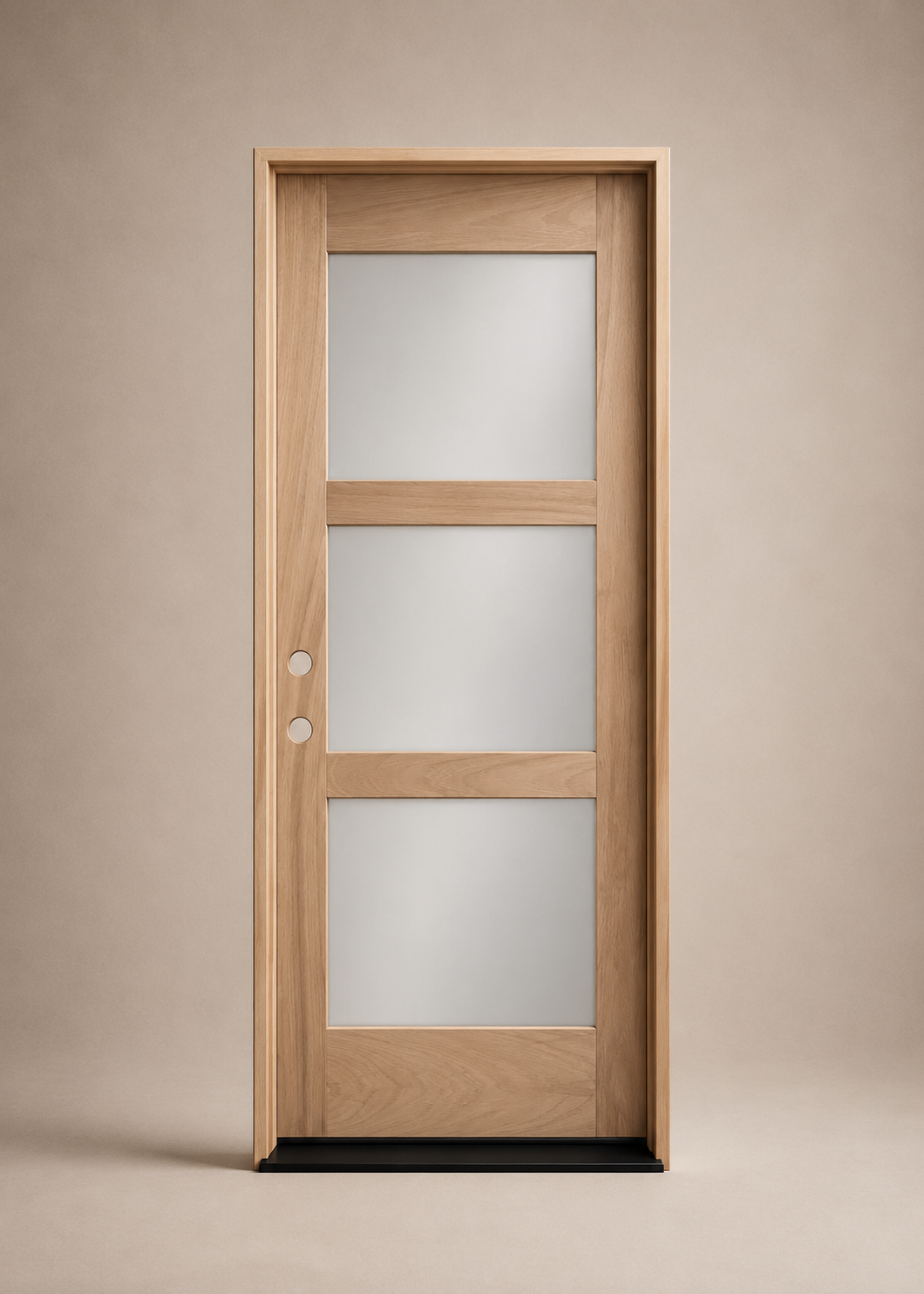 Unfinished Mahogany Wood Door - Single Door TDL Glass 3'0" Wide (6'8" & 8'0")
