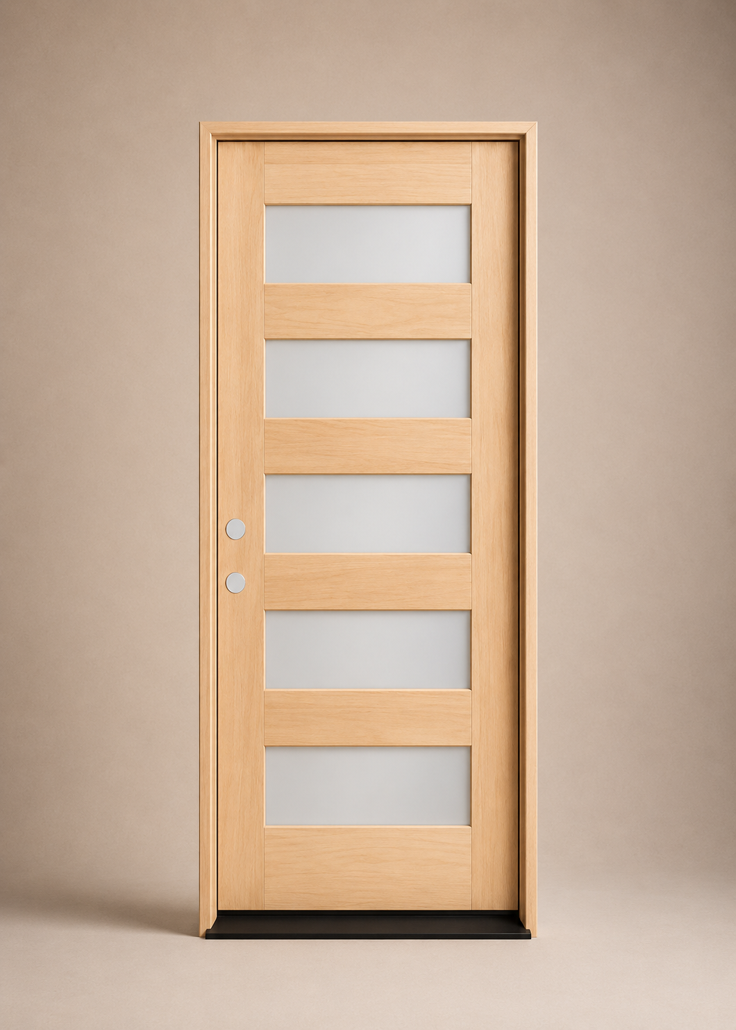 Unfinished Mahogany Wood Door - Single Door TDL Glass 3'0" Wide (6'8" & 8'0")