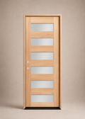 Unfinished Mahogany Wood Door - Single Door TDL Glass 3'0" Wide (8'0")