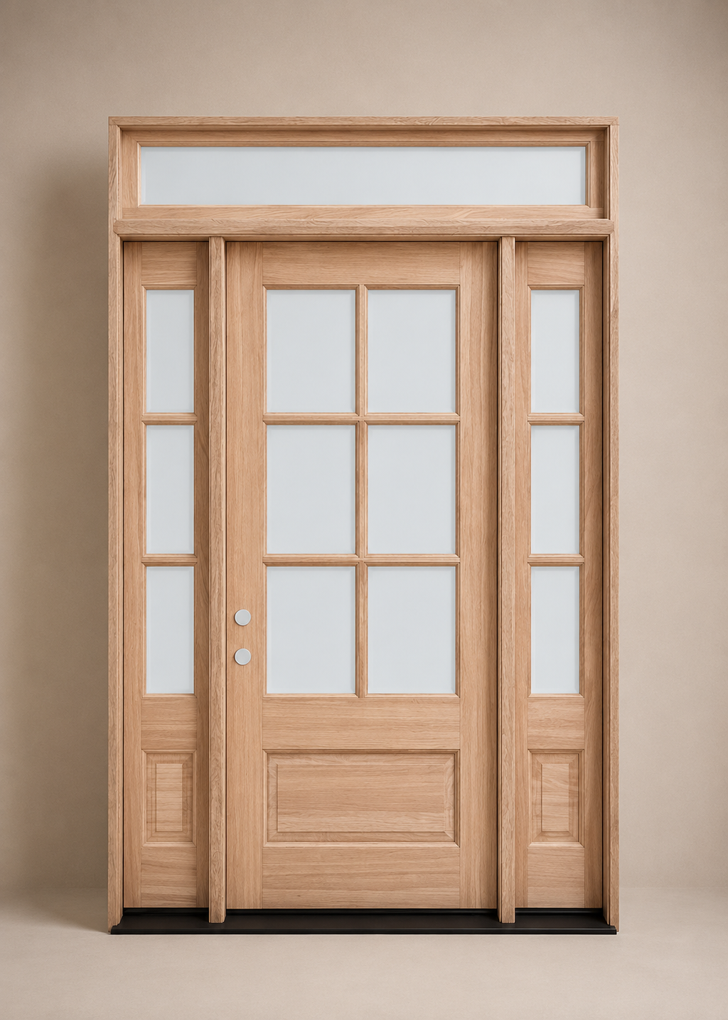 Unfinished Mahogany Wood Door - with Sidelites TDL Glass 5'0" Wide (8'0")