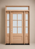 Unfinished Mahogany Wood Door - with Sidelites TDL Glass 5'0" Wide (8'0")