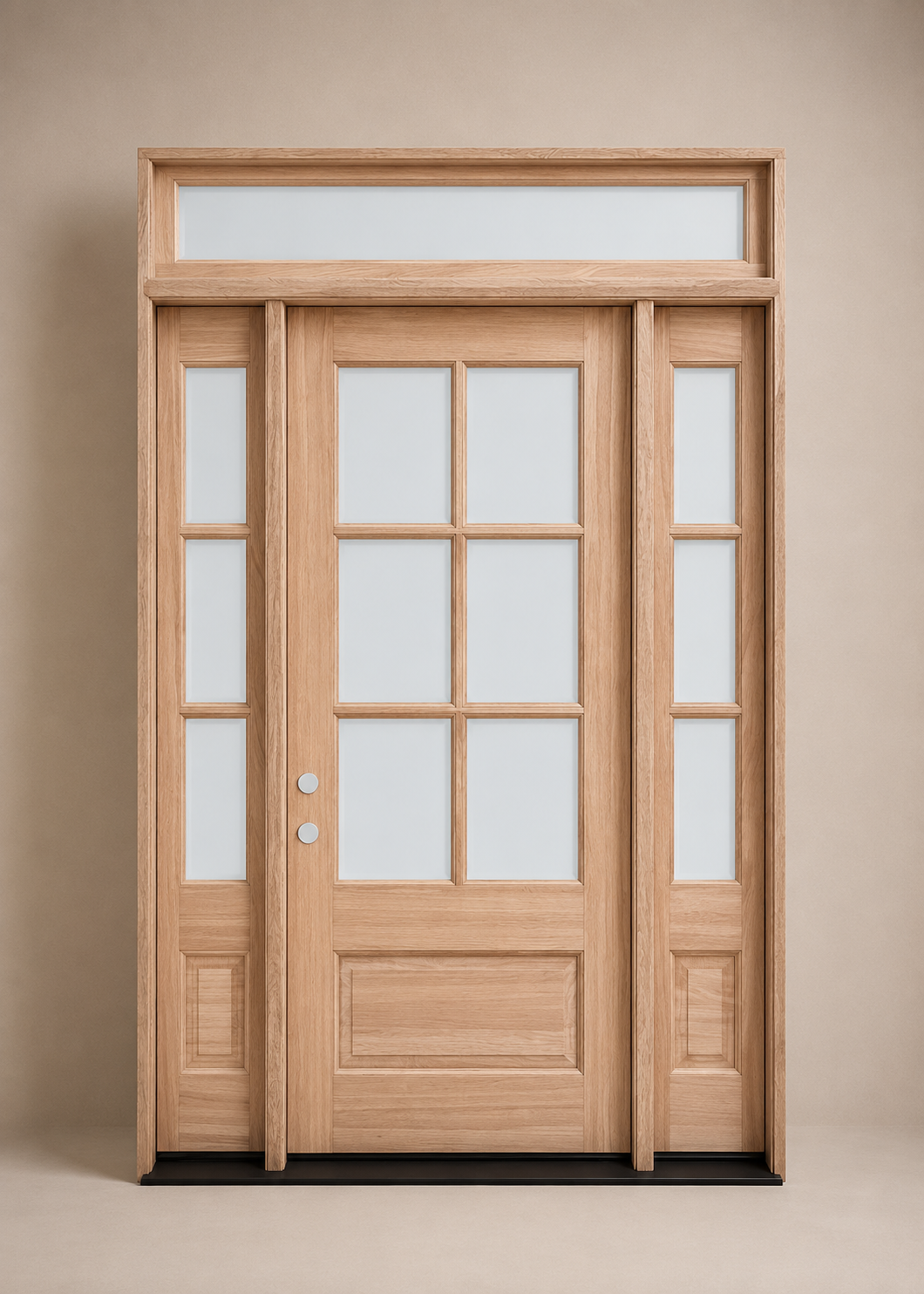 Unfinished Mahogany Wood Door - with Sidelites TDL Glass 5'0" Wide (8'0")