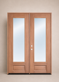 Unfinished Mahogany Wood Door - Single Door TDL Glass 5'4"-6'0" Wide (6'8" & 8'0")