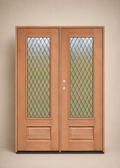 Unfinished Mahogany Wood Door - Single Door TDL Glass 6'0"-5'4" Wide (6'8" & 8'0")
