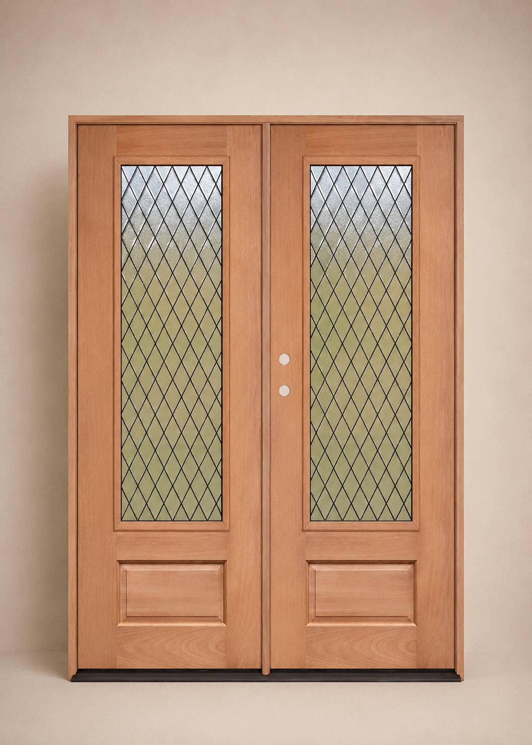 Unfinished Mahogany Wood Door - Single Door TDL Glass 6'0"-5'4" Wide (6'8" & 8'0")