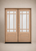 Unfinished Mahogany Wood Door - Single Door TDL Glass 5'4"-6'0" Wide (6'8")