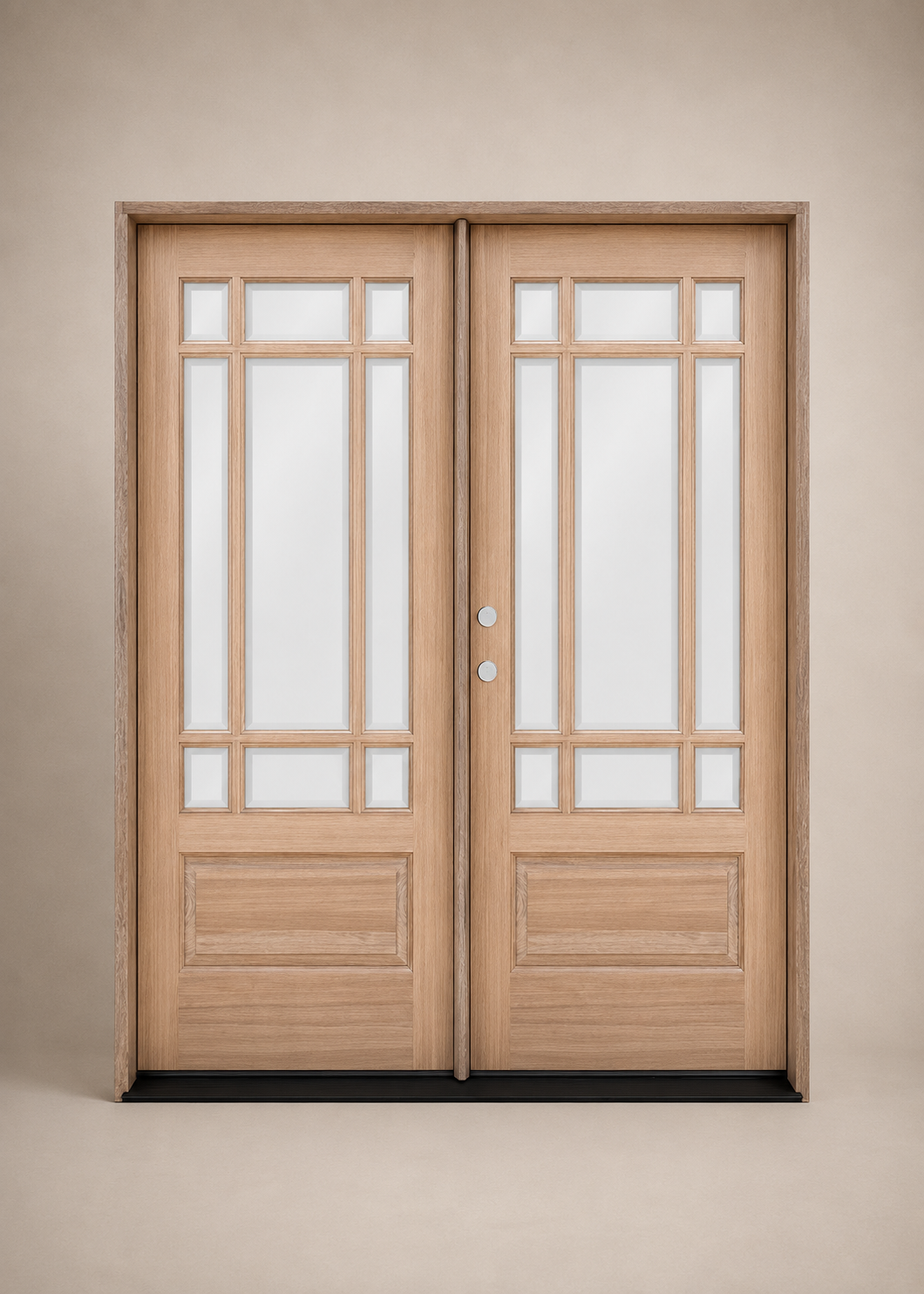 Unfinished Mahogany Wood Door - Single Door TDL Glass 5'4"-6'0" Wide (6'8")