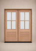 Unfinished Mahogany Wood Door - Single Door TDL Glass 5'0"-6'0" Wide (6'8")