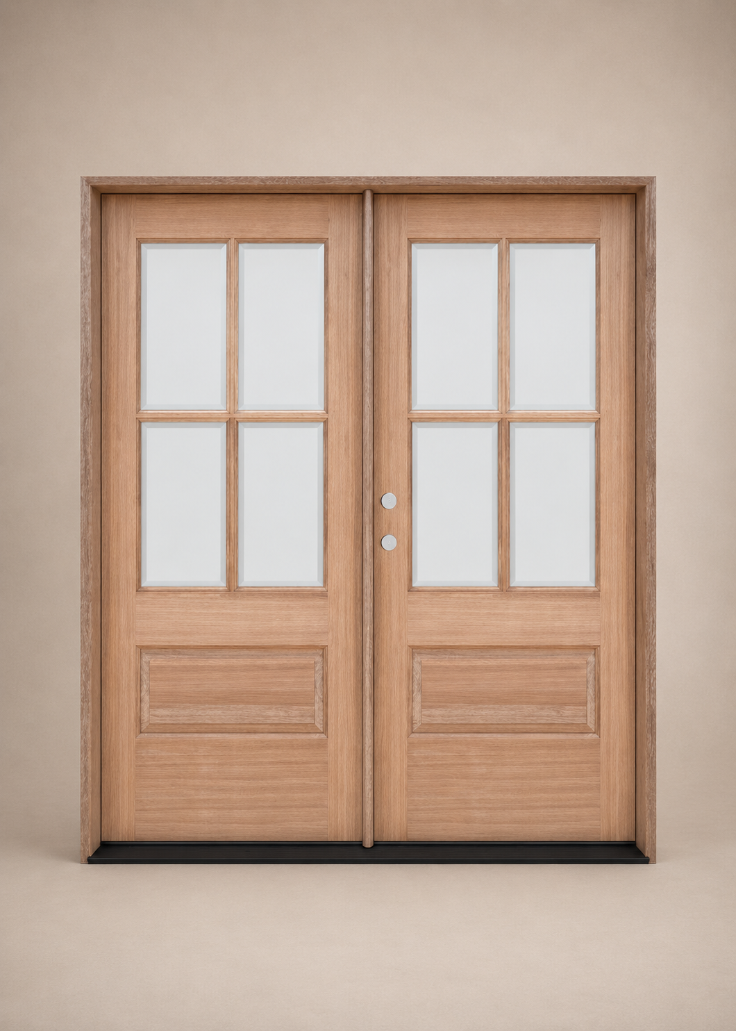 Unfinished Mahogany Wood Door - Single Door TDL Glass 5'0"-6'0" Wide (6'8")