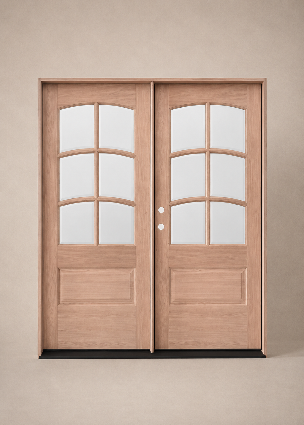 Unfinished Mahogany Wood Door - Single Door TDL Glass 6'0" Wide (6'8")