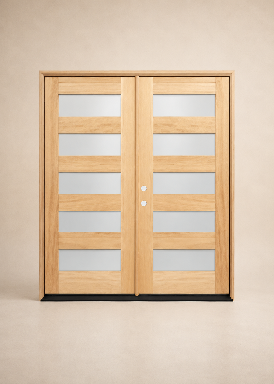 Unfinished Mahogany Wood Door - Single Door Beveled Glass 6'0" Wide (6'8" & 8'0")