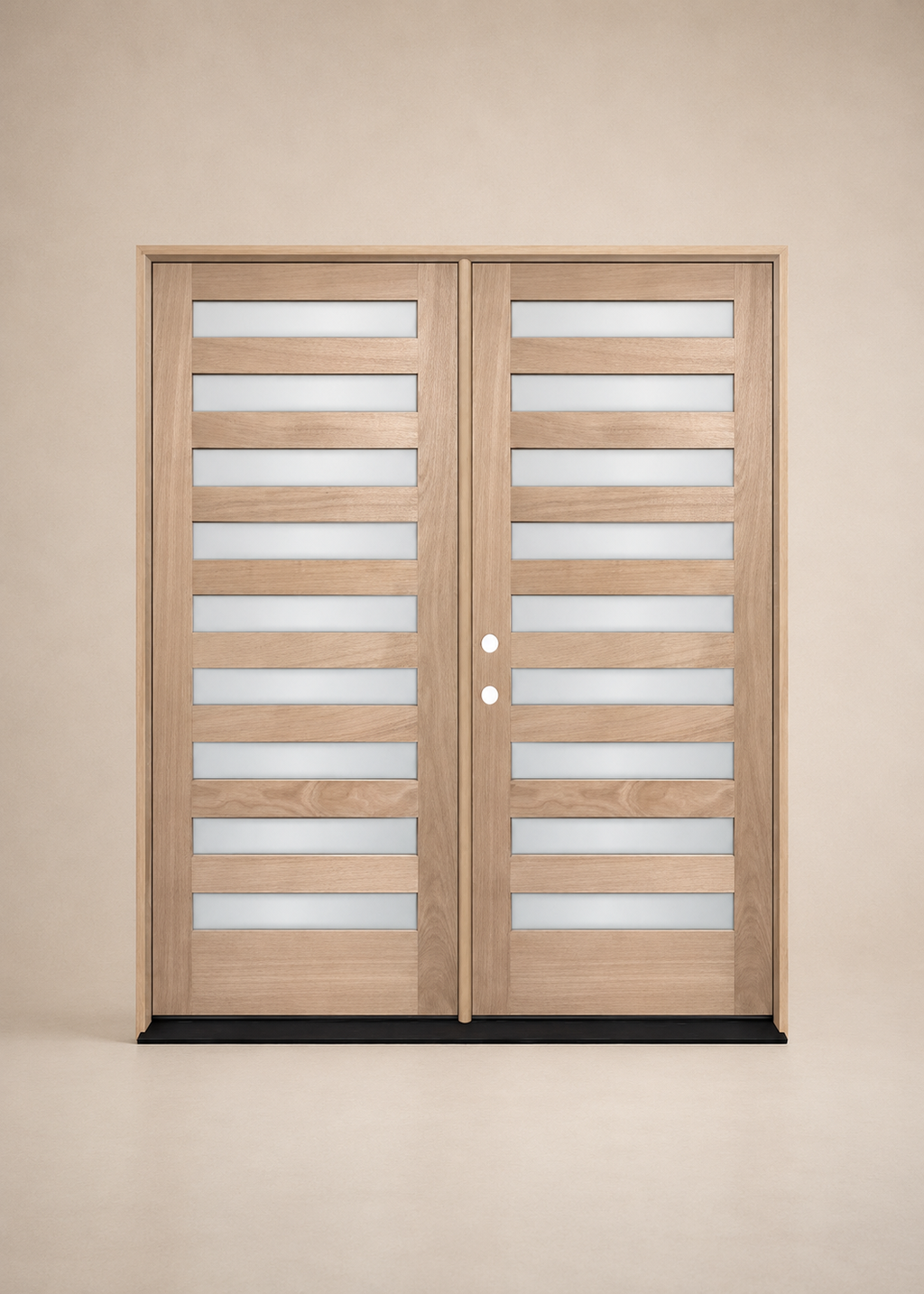 Unfinished Mahogany Wood Door - Single Door Beveled Glass 6'0" Wide (6'8" & 8'0")