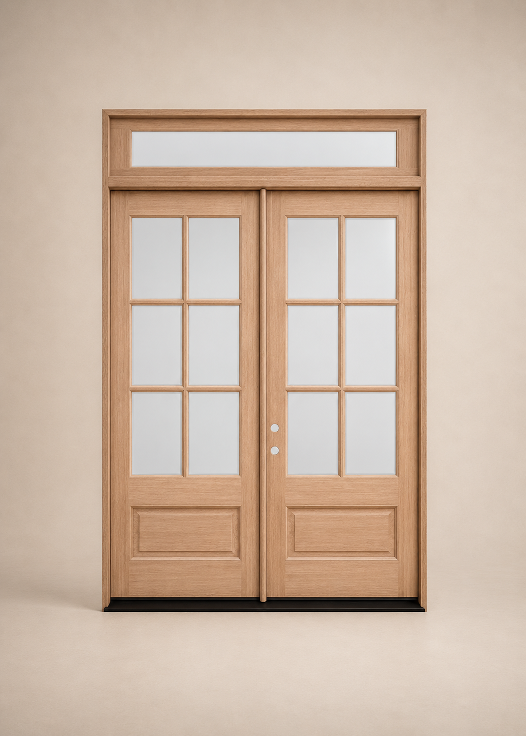 Unfinished Mahogany Wood Door - Single Door Beveled Glass 6'0" Wide (8'0" & 9'8")
