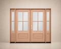 Unfinished Mahogany Wood Door - with Sidelites TDL Glass 7'0"-8'4" Wide (6'8")