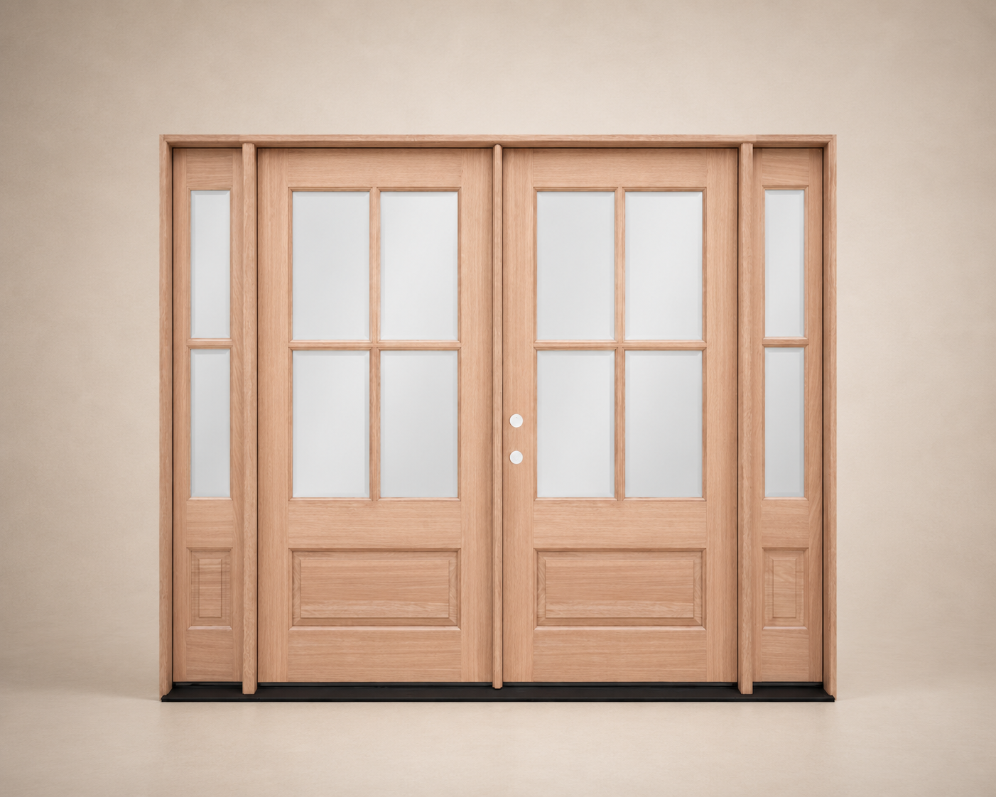 Unfinished Mahogany Wood Door - with Sidelites TDL Glass 7'0"-8'4" Wide (6'8")