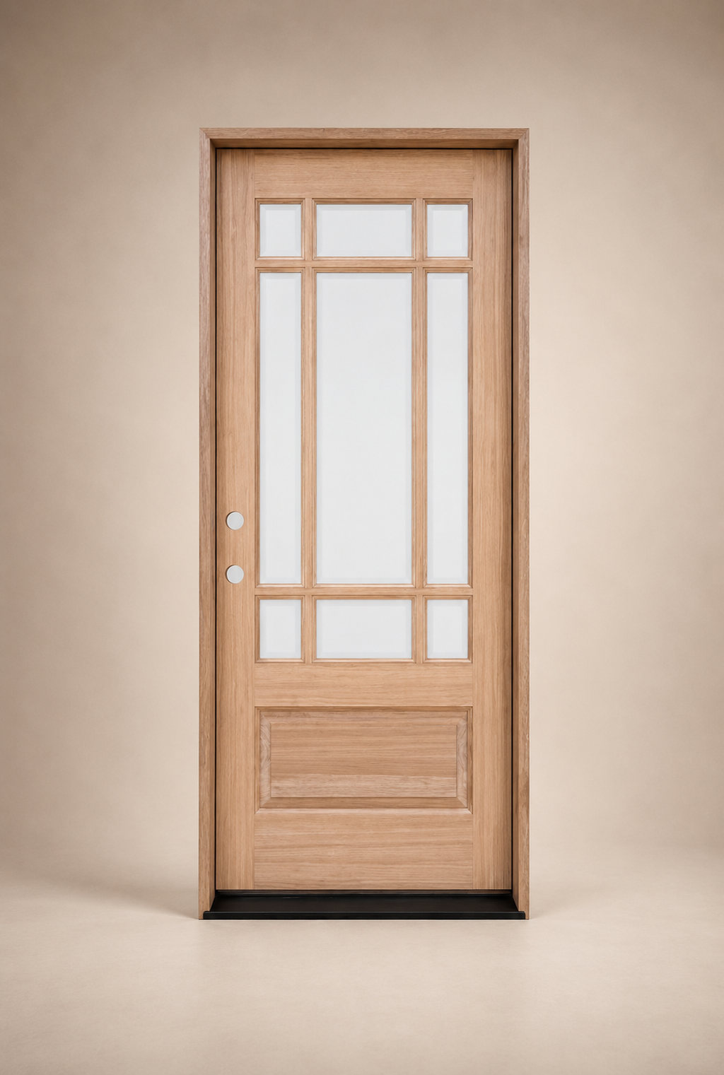 Unfinished Mahogany Wood Door - Single Door TDL Glass 2'8"-3'0" Wide (6'8")