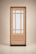 Unfinished Mahogany Wood Door - Single Door TDL Glass 2'8"-3'0" Wide (6'8")