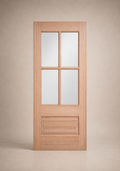 Unfinished Mahogany Wood Door - Single Door TDL Glass 2'6"-3'0" Wide (6'8")