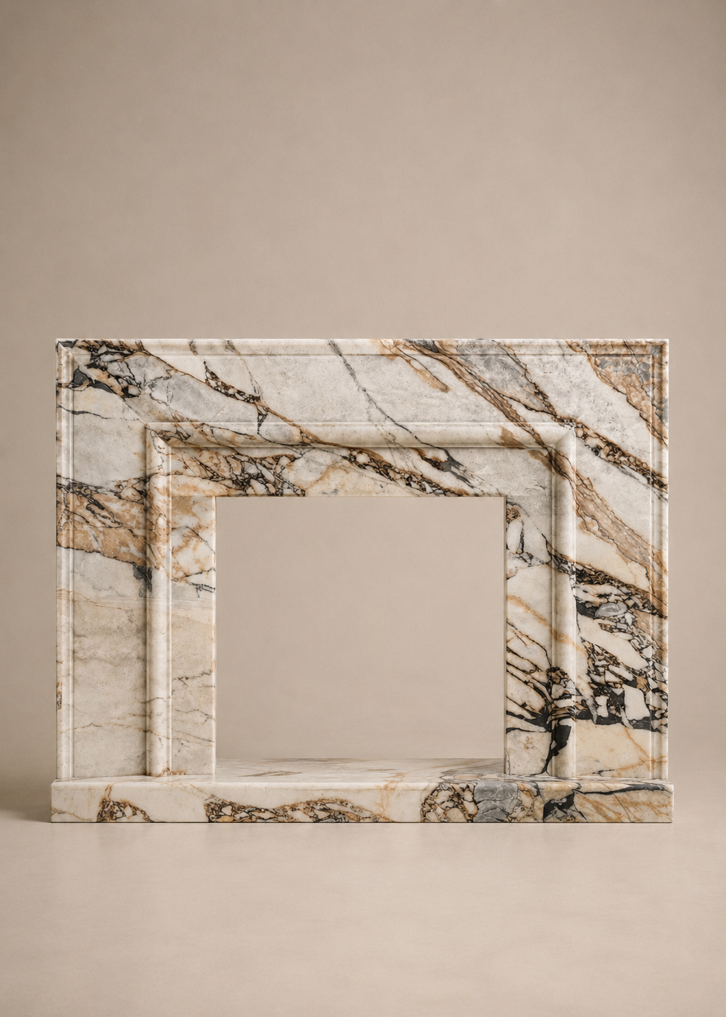 Marble Table Base -  Modern Fireplace Frame 60" x 48" x 12"