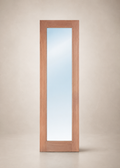 Unfinished Mahogany Wood Door - Single Door Beveled Glass 2'0"-3'0" Wide (6'8" & 8'0") Slab & Prehung