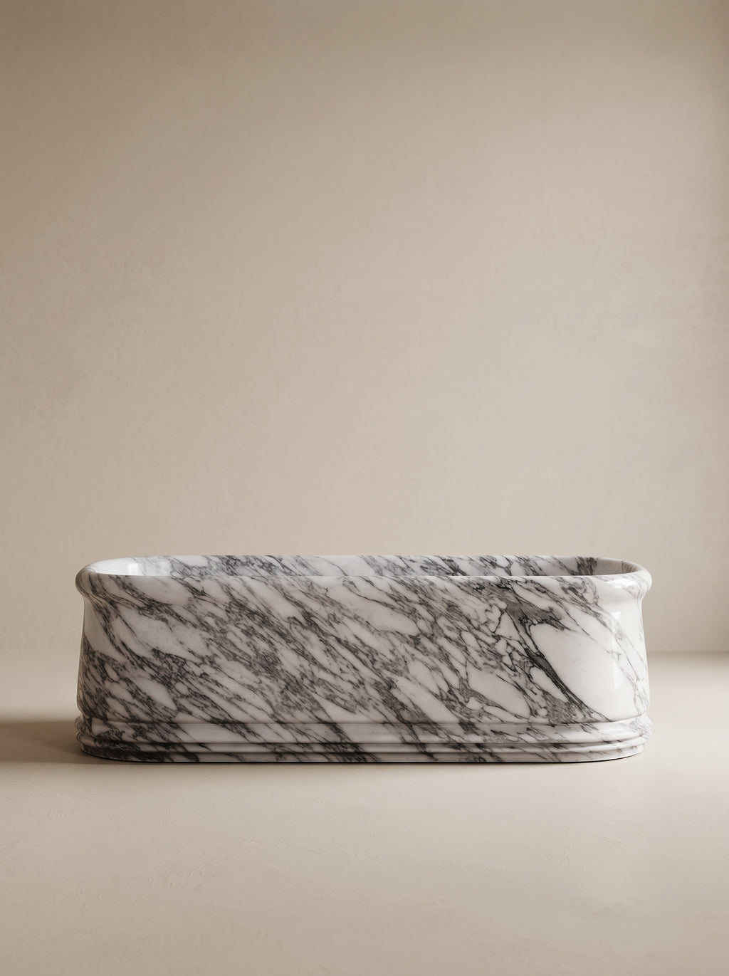 Marble Table Base - Oval w/ Stepped