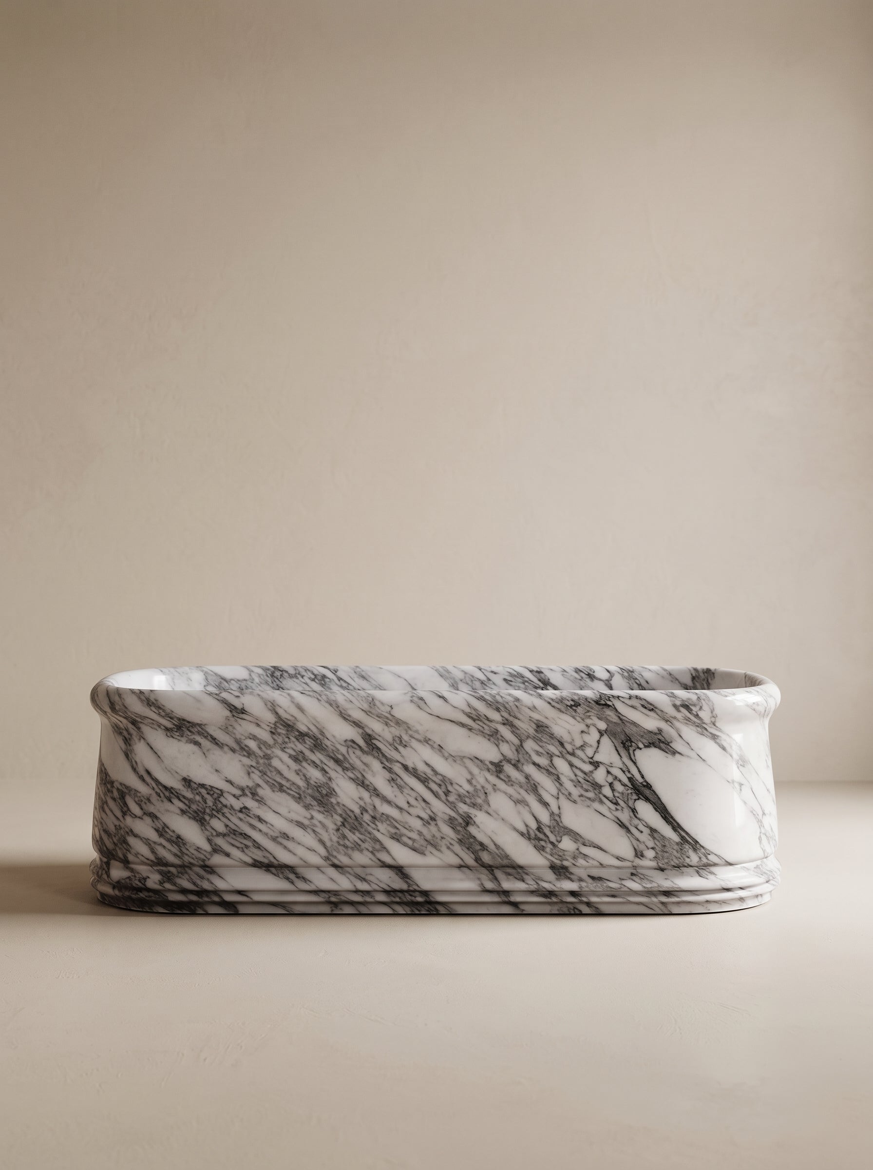 Marble Table Base - Oval w/ Stepped