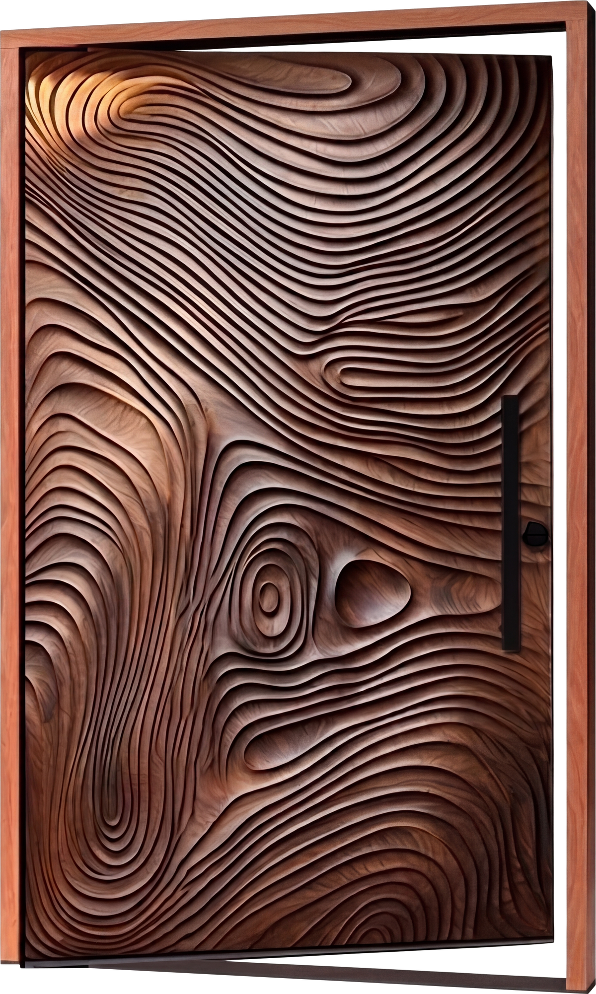 Topara Carved Sapele Pivot Door