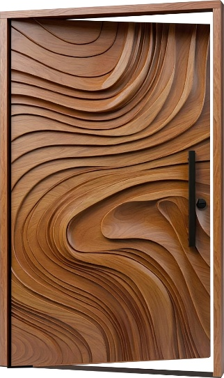 Meandro Carved Sapele Pivot Door