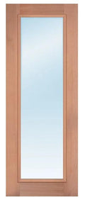 Unfinished Mahogany Wood Door - Single Door Beveled Glass 2'0"-3'0" Wide (6'8" & 8'0") Slab & Prehung