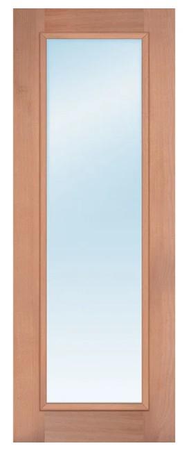 Unfinished Mahogany Wood Door - Single Door Beveled Glass 2'0"-3'0" Wide (6'8" & 8'0") Slab & Prehung