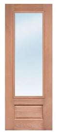 Unfinished Mahogany Wood Door - Single Door TDL Glass 2'8"-3'0" Wide (6'8" & 8'0")