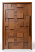 Intarsia Wood Pivot Door