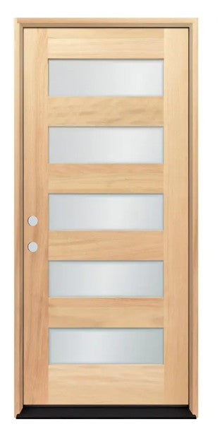 Unfinished Mahogany Wood Door - Single Door TDL Glass 3'0" Wide (6'8" & 8'0")