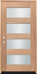 Unfinished Mahogany Wood Door - Single Door TDL Glass 3'0" Wide (6'8")