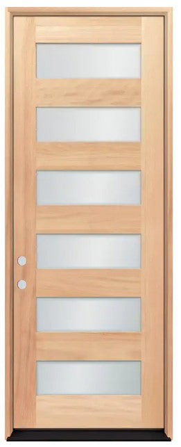 Unfinished Mahogany Wood Door - Single Door TDL Glass 3'0" Wide (8'0")