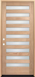 Unfinished Mahogany Wood Door - Single Door TDL Glass 3'0" Wide (6'8" & 8'0")