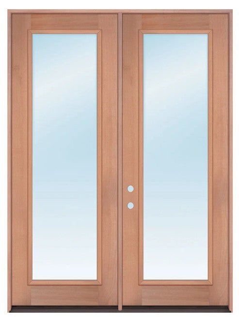 Unfinished Mahogany Wood Door - Single Door TDL Glass 4'0"-6'0" Wide (6'8" & 8'0")