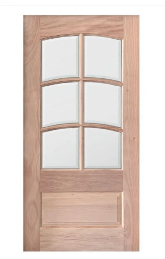 Unfinished Mahogany Wood Door - Single Door TDL Glass 3'0" Wide (6'8")