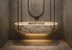 Marble Table Base - Oval Suspended Sink